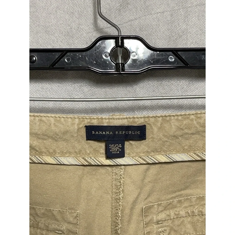 Banana Republic Pants Men 35x33 36x33 Linen Cotton Drawstring Baggy Casual Chino